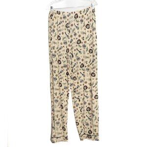Disney Size L Dia De Los Muertos Skull & Guitar Print Soft Lounge Pajama Pants